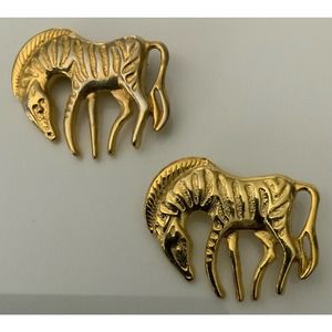 Pair Vintage Zebra Brooches / Pins